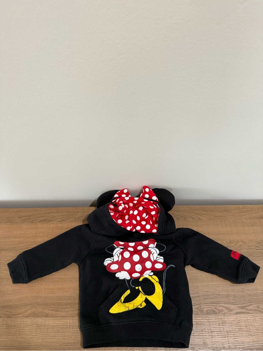 Disney Red & White Polka Dot Hooded Top Size 6M